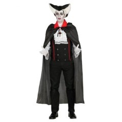 capa negra 140 cm cuello roj