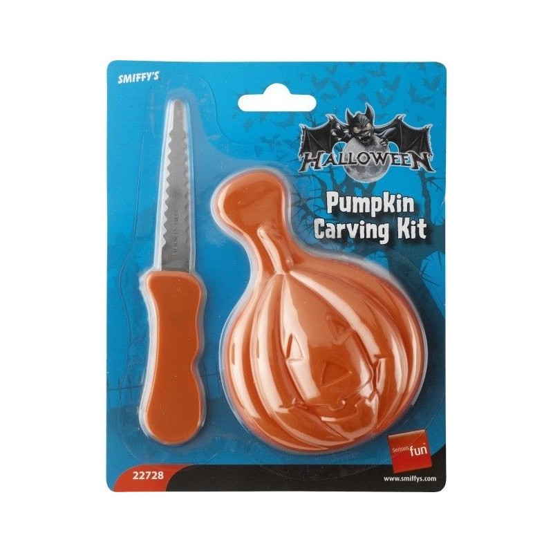 Kit calabaza halloween cuchillo y plato