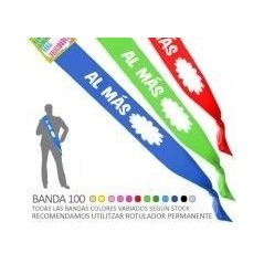 banda al mas escribir 100 mm ancho colores sur