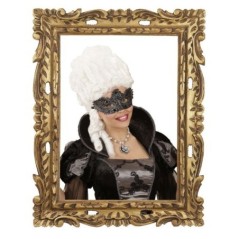 antifaz noble de encaje plateado decorado antiguo