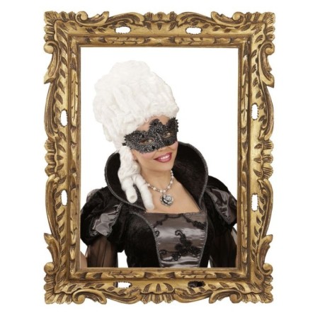 antifaz noble de encaje plateado decorado antiguo