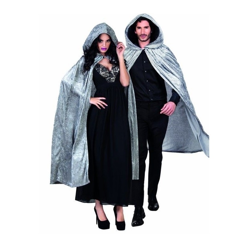 Capa con capucha gris 170 cm