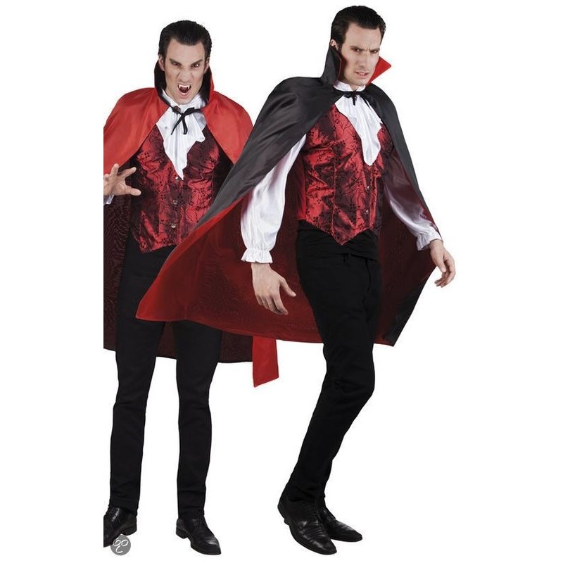 Capa vampiro reversible 120 cm roja negra