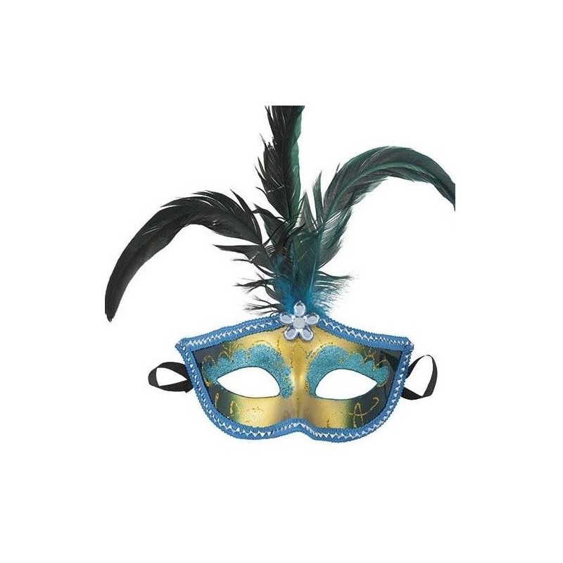 Antifaz veneciano con plumas