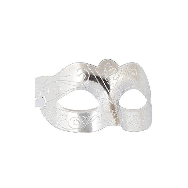 Antifaz veneciano plateado mujer