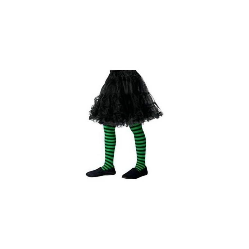 Medias a rayas verdes y negras para niña 8-12 años