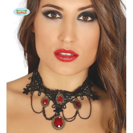 collar con rubies