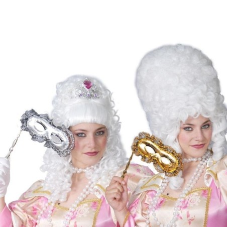 antifaz lady blonda oro con palo