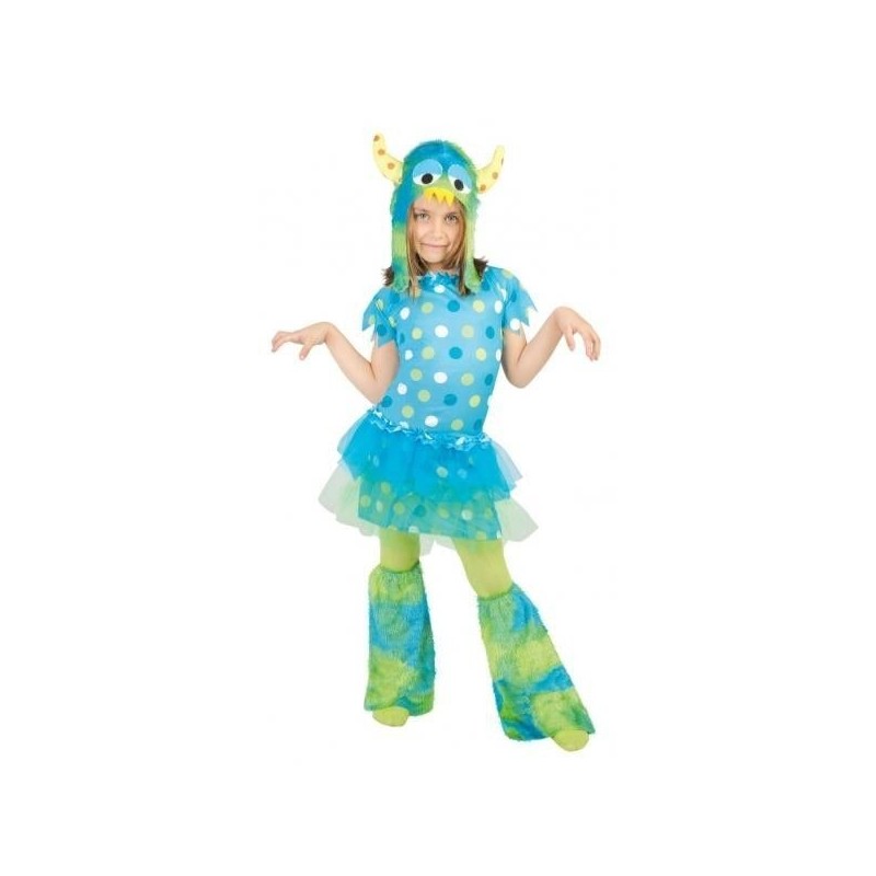 Disfraz monstruita azul niña talla 7-9 años