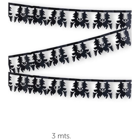 guirnalda brujas negras 3 metros papel