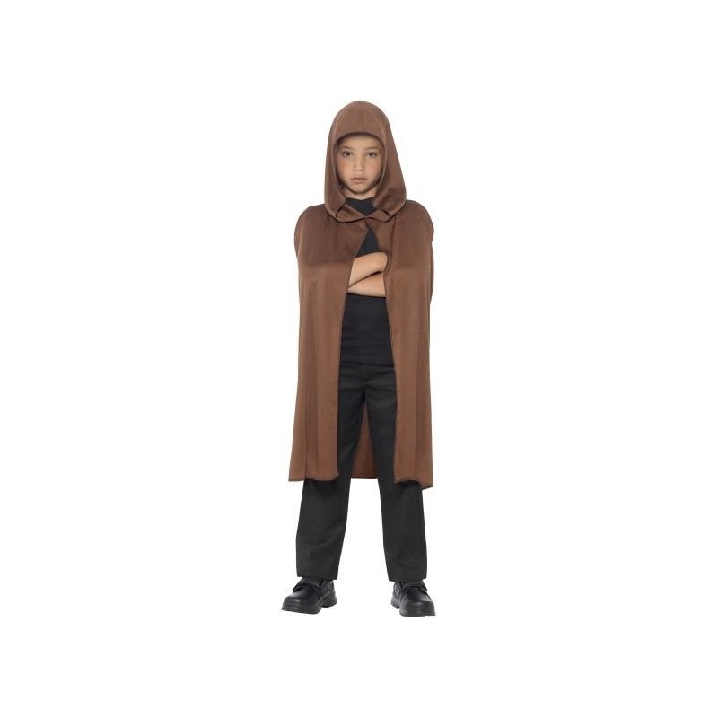 Capa con capucha marron para niño