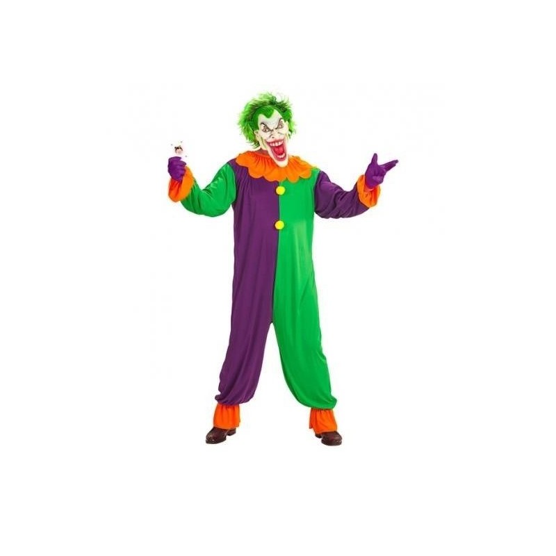 Disfraz payaso joker con mascara para hombre