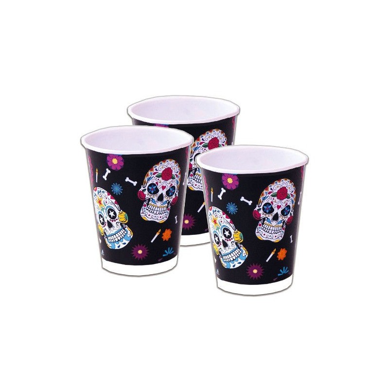 Vasos calaveras dia de muertos halloween 8 uds Coco