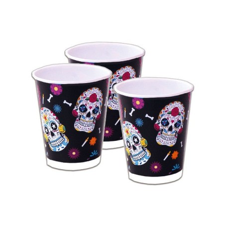 vasos calaveras dia de muertos halloween 8 uds coco