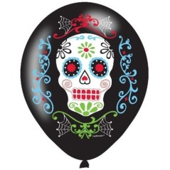 globos dia de muertos calavera 6 uds 11
