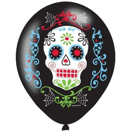globos dia de muertos calavera 6 uds 11