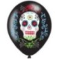 Globos dia de muertos calavera 6 uds 11"