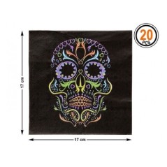 servilletas calaveras dia de muertos 20 uds de 17x17 cm