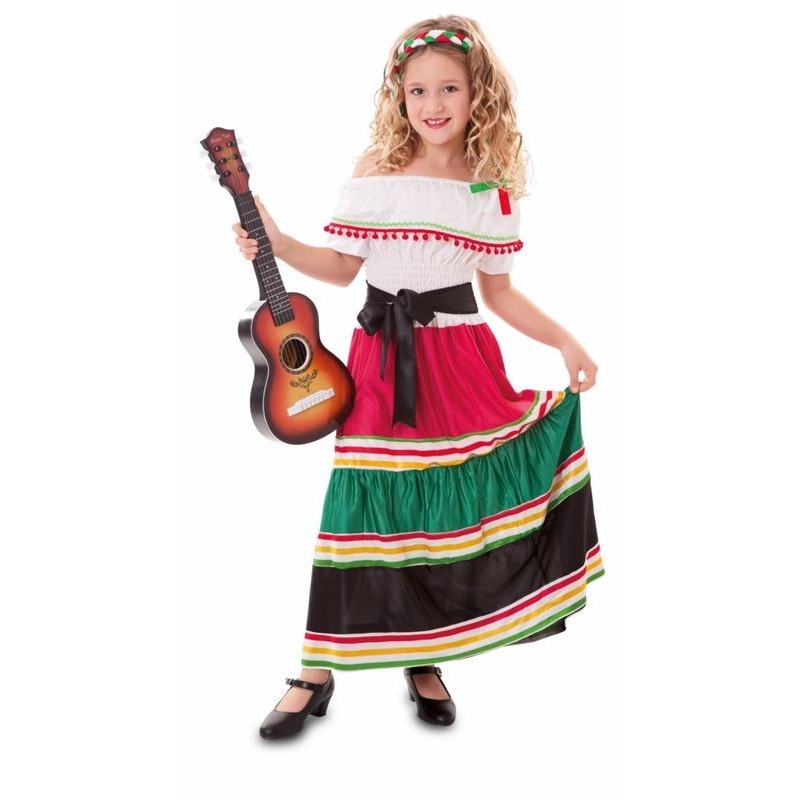 Disfraz mejicana blanco para niña catrina