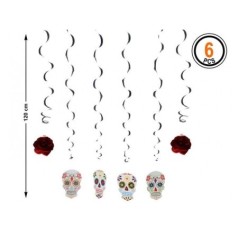 colgantes decoracion dia de muertos 6 uds
