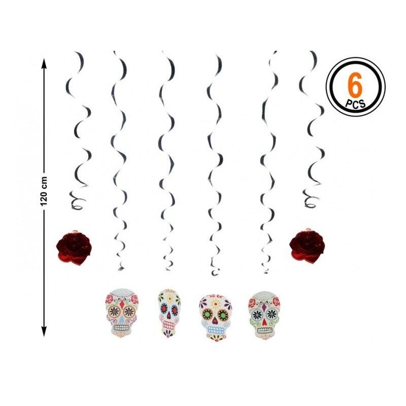 Colgantes decoracion dia de muertos 6 uds