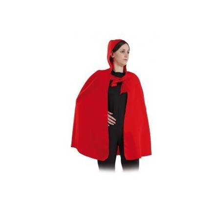 capa roja con capucha criada larga 135 cm mujer