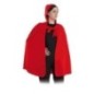 Capa roja con capucha criada larga 135 cm mujer