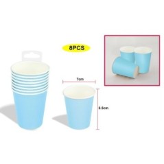 vasos azul pastel 8 uds de 85x7 cm
