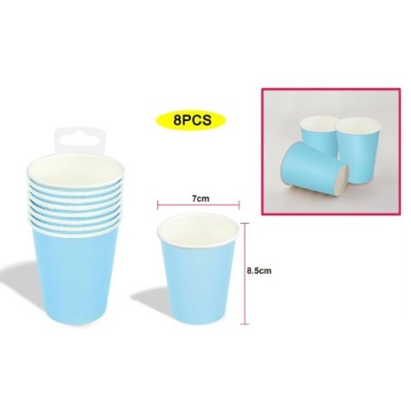 vasos azul pastel 8 uds de 85x7 cm