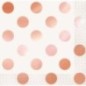 Servilletas lunares rosa dorado 16 uds