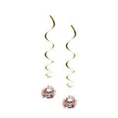 colgantes calaveras mejicanas dia muertos 2 uds 85 cm