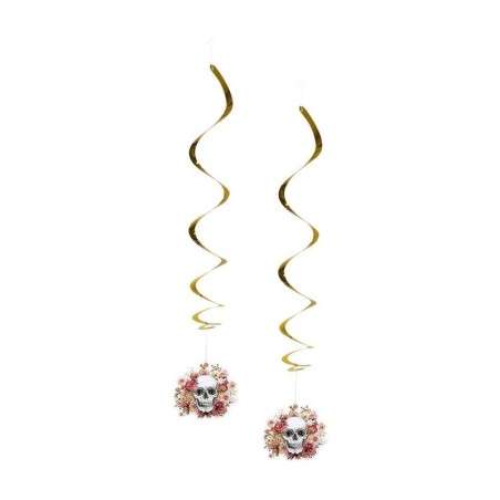 colgantes calaveras mejicanas dia muertos 2 uds 85 cm