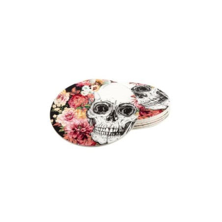 posavasos calavera mejicana dia muertos 6 uds de 10 cm