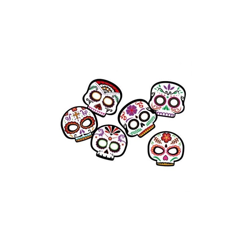 Máscara día de los muertos 6 udes.