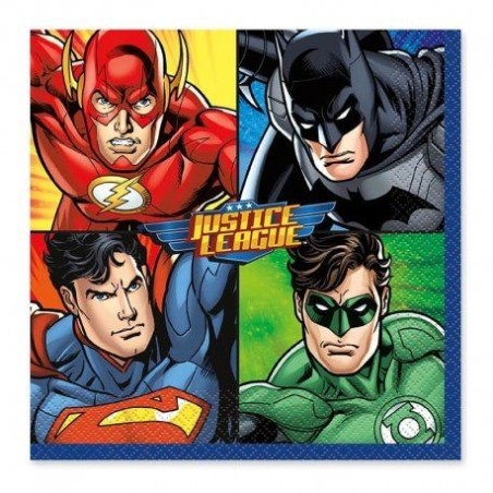 servilletas liga de la justicia 16 uds