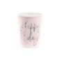 Vasos cumpleaños rosas 6 uds