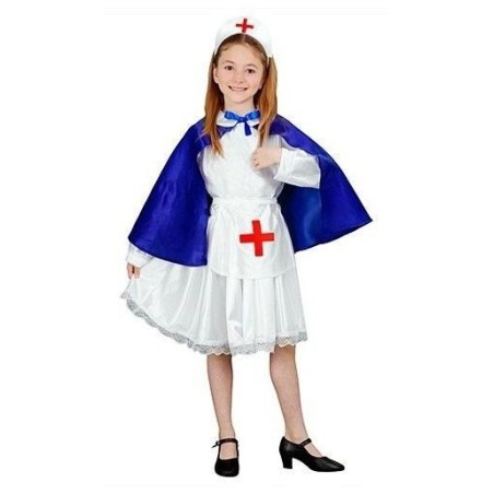 Disfraz enfermera blanca con capa  azul niña-El Informal Santander