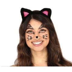 joyas faciales adhesivas gatita negros