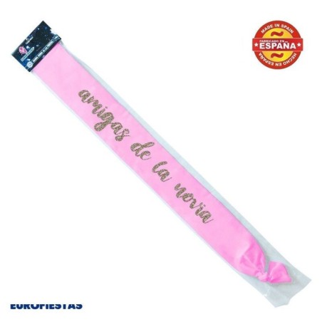 banda amigas de la novia rosa oro purpurina