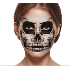 tautajes de cara esqueleto temporales