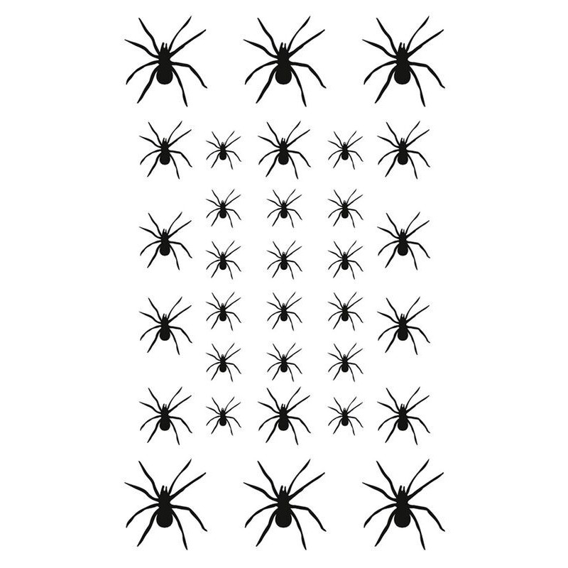 Tatuaje temporal 32 arañas