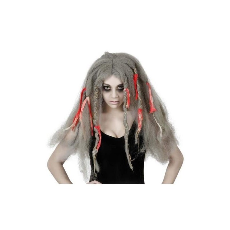 Peluca zombie pirata gris cardada