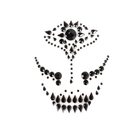 joyas pegatinas adhesivas cara calavera negra