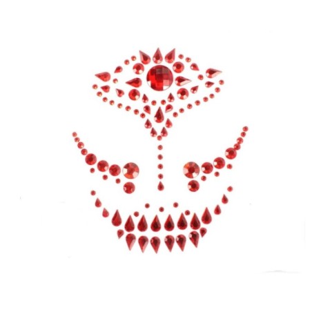 joyas pegatinas adhesivas cara calavera roja