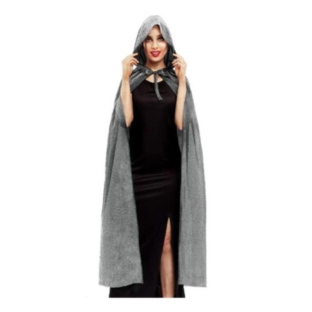 capa con capucha plata de 140 cm