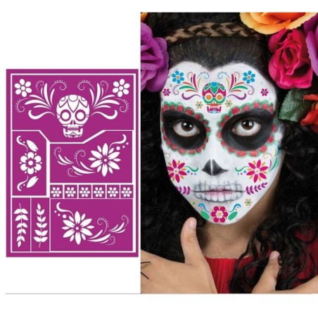 plantilla de maquillaje halloween catrina