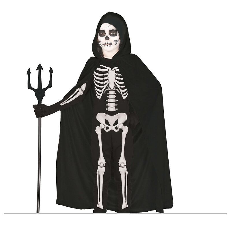 Capa negra terciopelo con capucha 100 cm