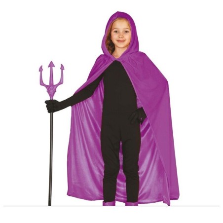 capa morada con capucha terciopelo 100 cm