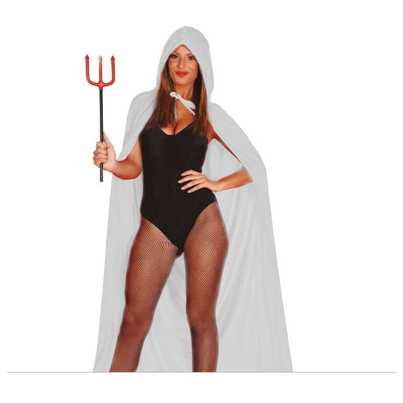 Capa blanca con capucha terciopelo 130 cm