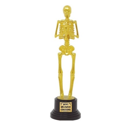 trofeo oscar o premio al mejor disfraz halloween esqueleto 22 cm